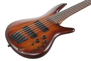 Ibanez SR505A-MHL Mahogany Brown Burst Low Gloss · detalle frontal del cuerpo