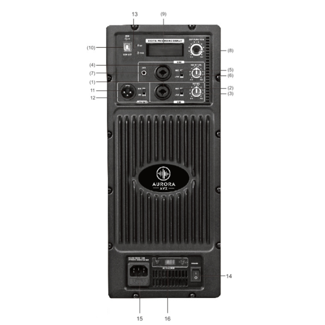 X15-PRO – Cabina Activa 15" 2 Vías 2400W con DSP y Bluetooth 5.0
