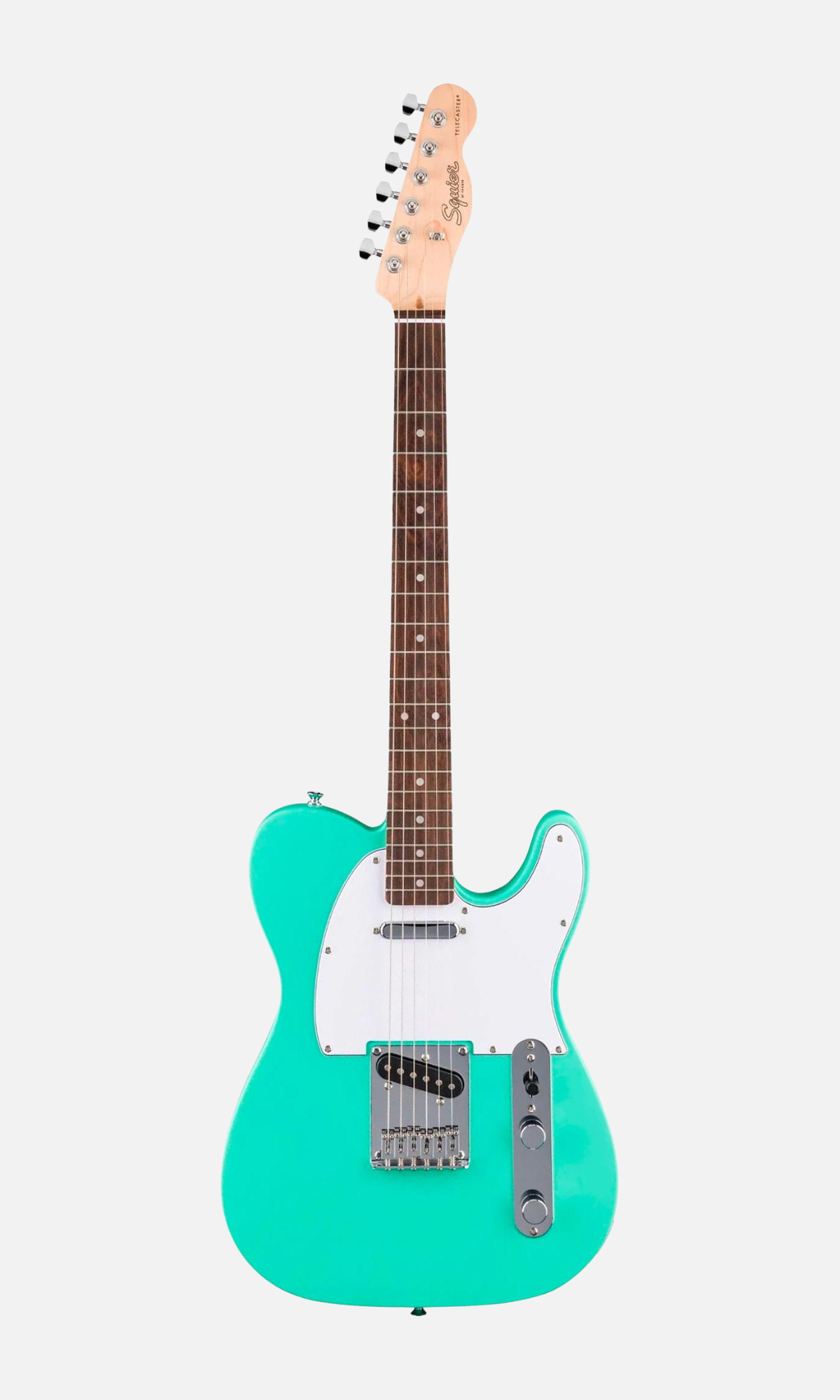 Guitarra Eléctrica Squier Debut Telecaster – Surf Mist con Diapasón de Laurel y Golpeador Blanco