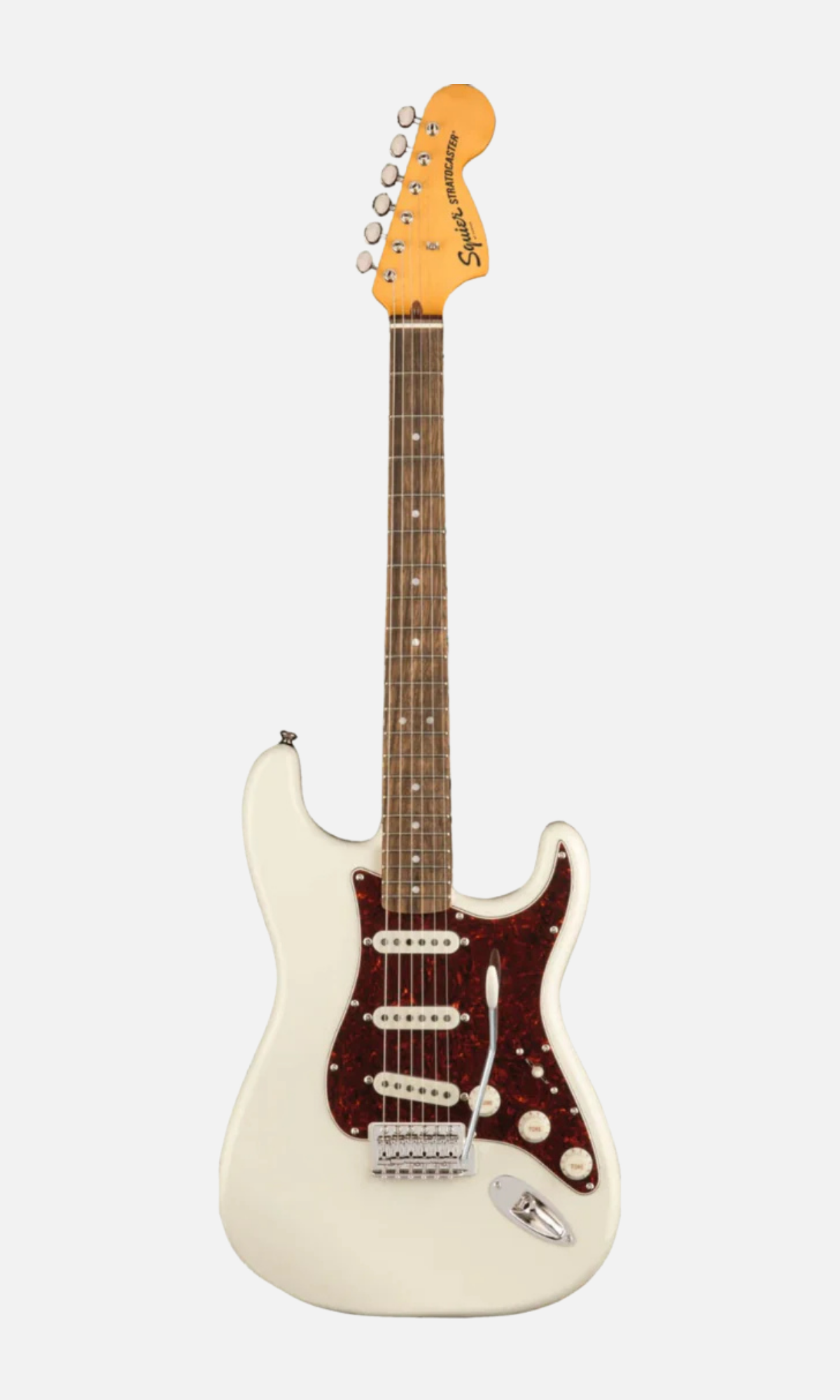 Guitarra eléctrica Squier Strat 70s blanca – Estilo clásico y sonido vintage