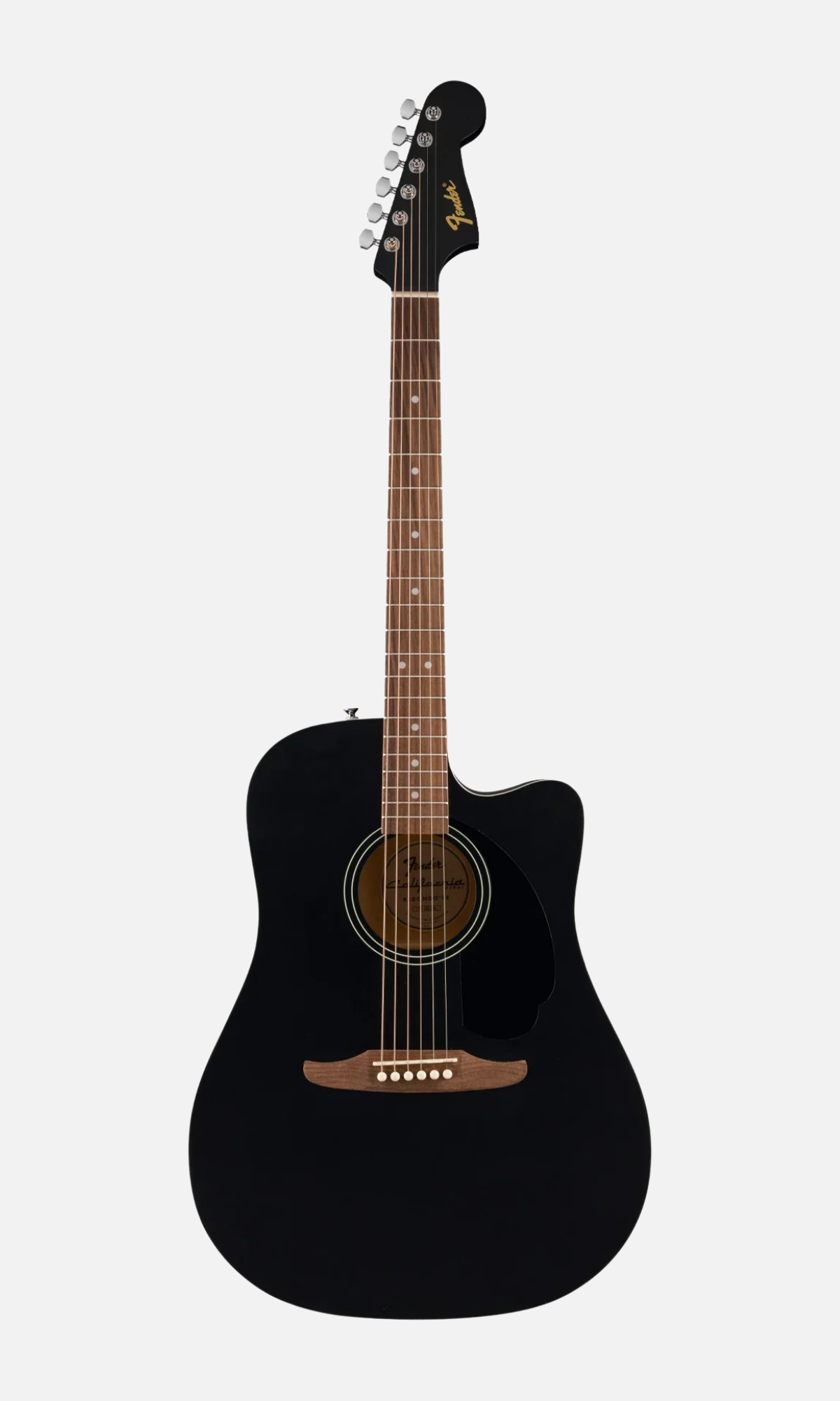 Guitarra electroacústica tipo dreadnought, acabado negro - Fender California Debut Redondo CE Negra
