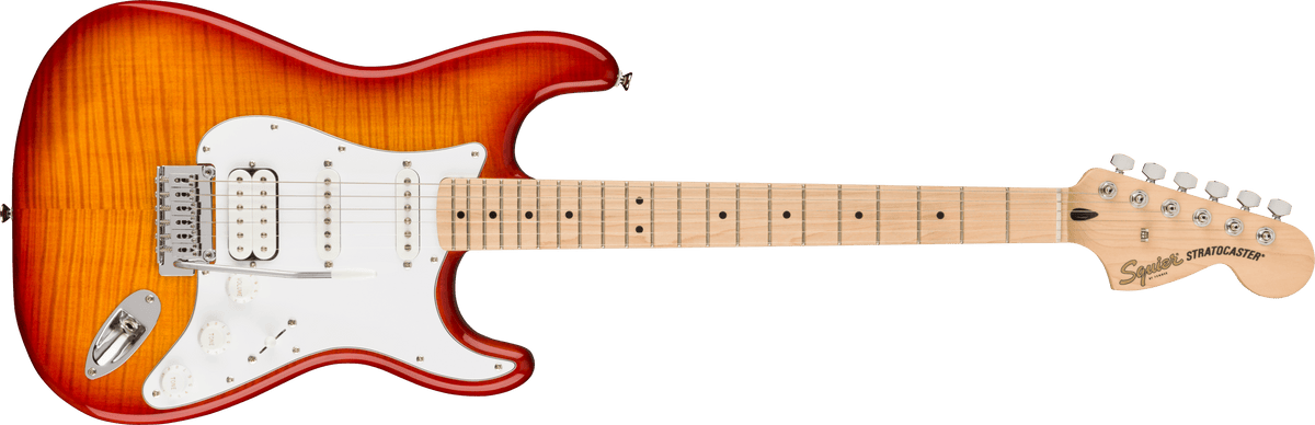 Squier Affinity Stratocaster FMT HSS Sienna Sunburst, vista frontal, referencia 0378152547