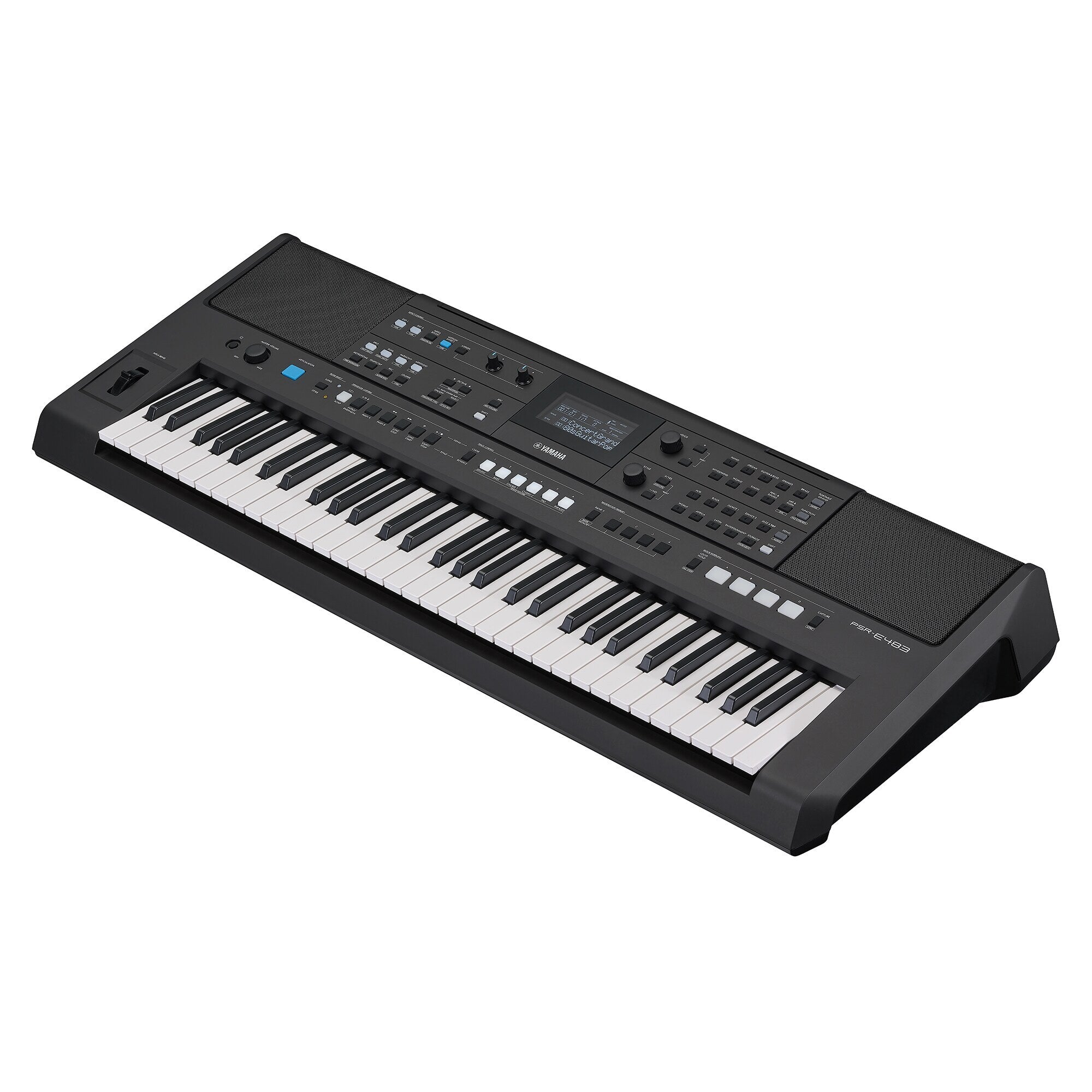 Teclado Yamaha PSR-E483 vista diagonal