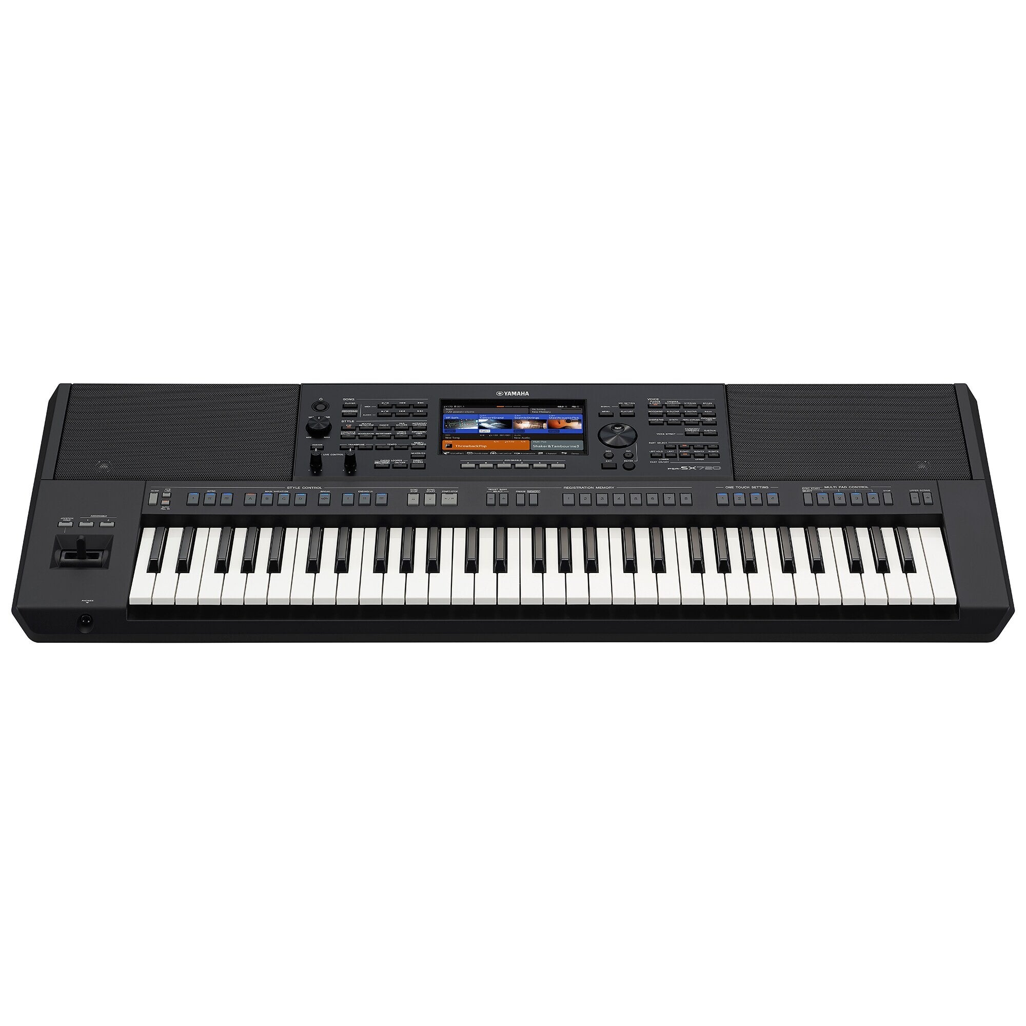 Teclado profesional Yamaha PSR-SX720 vista frontal