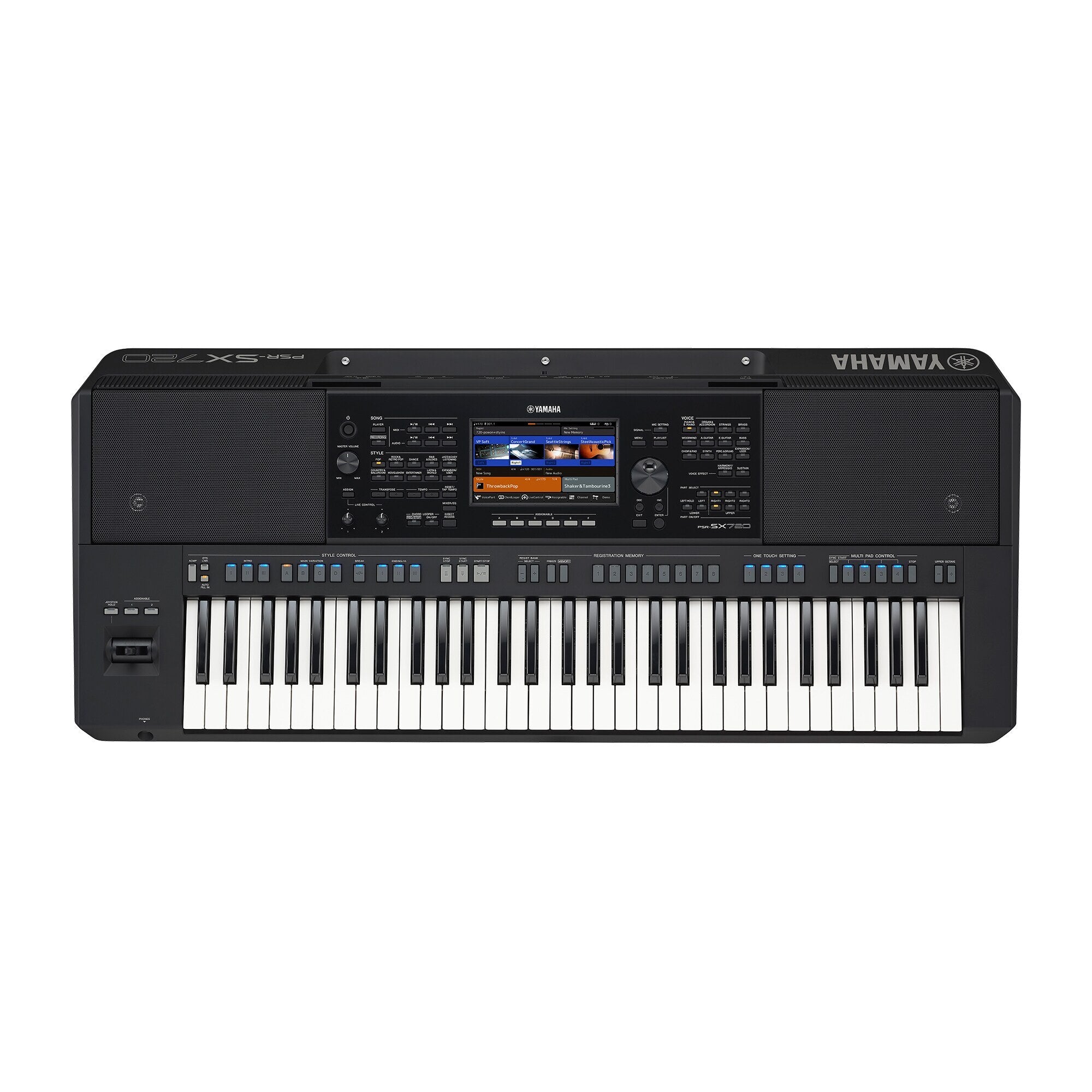 Teclado arreglista Yamaha PSR-SX720 vista superior